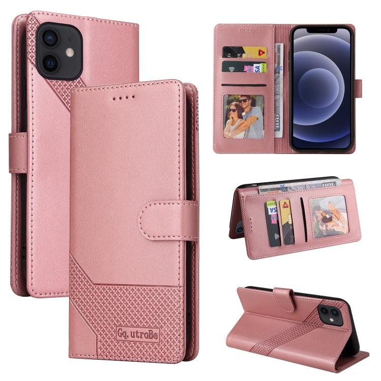 GQUTROBE Skin Feel Magnetic Leather Phone Case For iPhone 12 mini