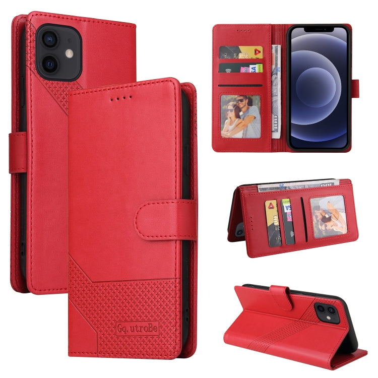 GQUTROBE Skin Feel Magnetic Leather Phone Case For iPhone 12 mini