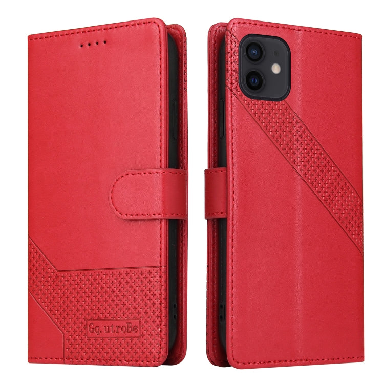 GQUTROBE Skin Feel Magnetic Leather Phone Case For iPhone 12 mini