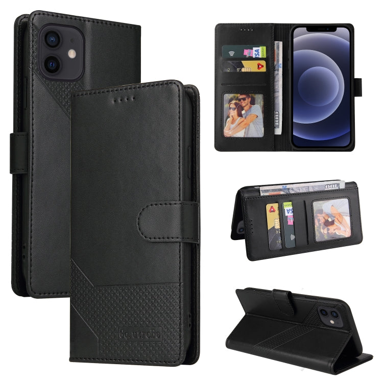 GQUTROBE Skin Feel Magnetic Leather Phone Case For iPhone 12 mini