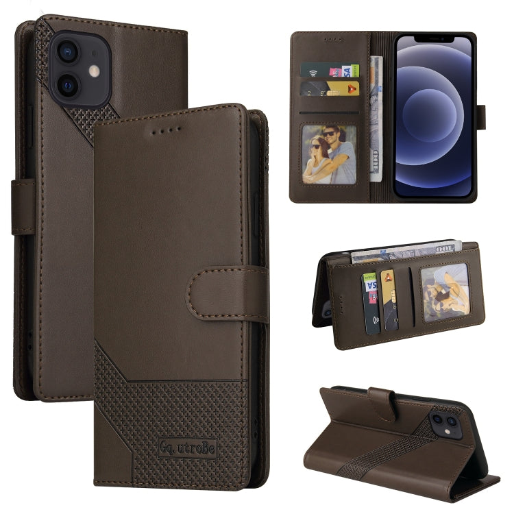 GQUTROBE Skin Feel Magnetic Leather Phone Case For iPhone 12 mini