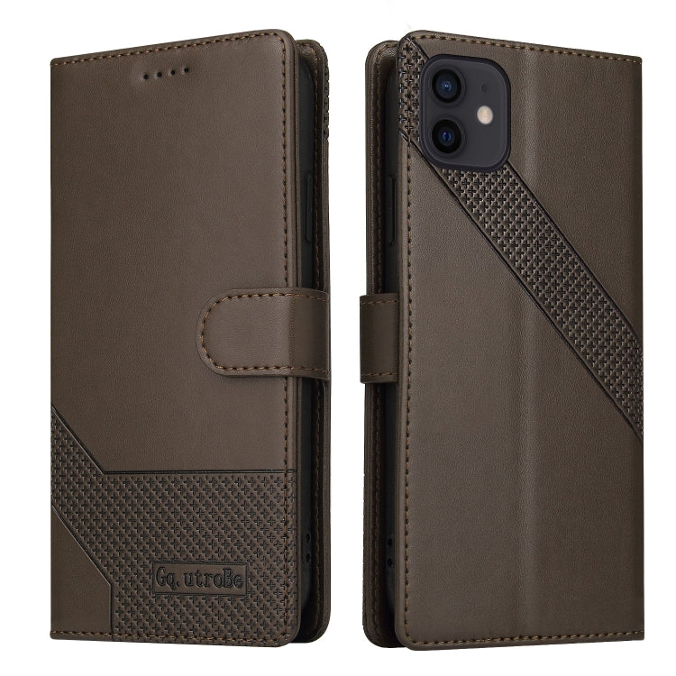GQUTROBE Skin Feel Magnetic Leather Phone Case For iPhone 12 mini