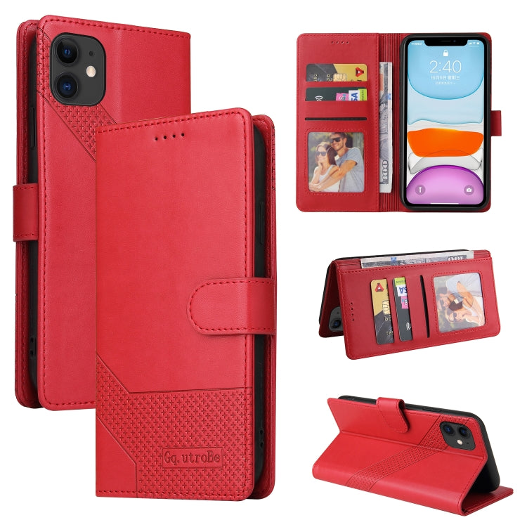 For iPhone 11 GQUTROBE Skin Feel Magnetic Leather Phone Case