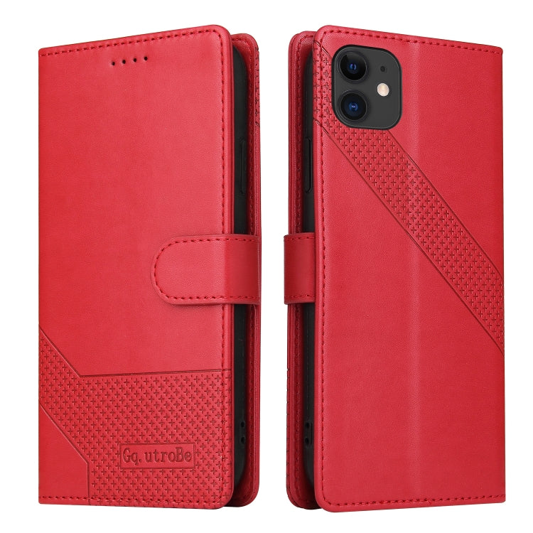 For iPhone 11 GQUTROBE Skin Feel Magnetic Leather Phone Case