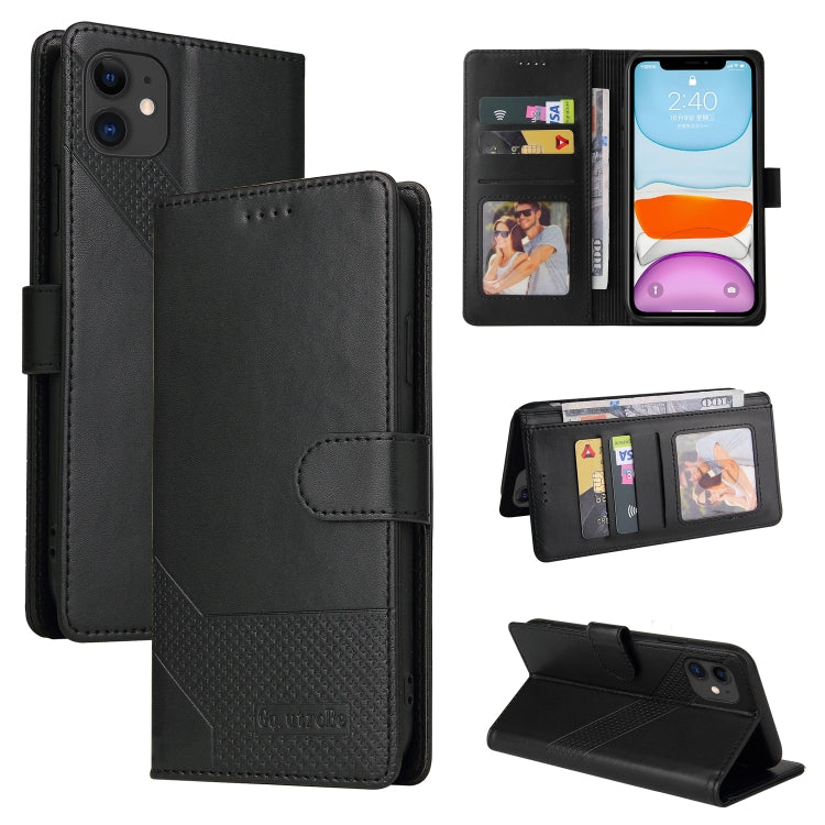 For iPhone 11 GQUTROBE Skin Feel Magnetic Leather Phone Case