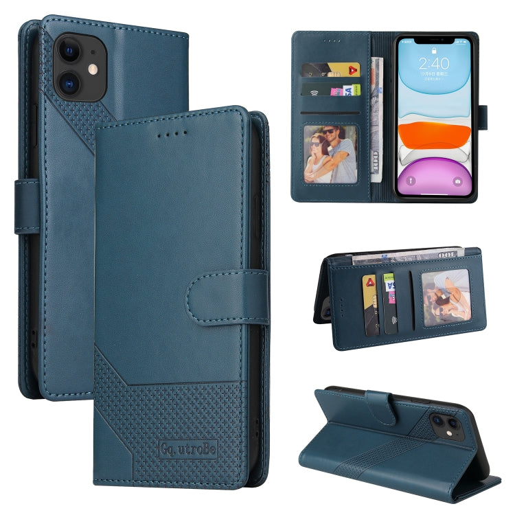 For iPhone 11 GQUTROBE Skin Feel Magnetic Leather Phone Case