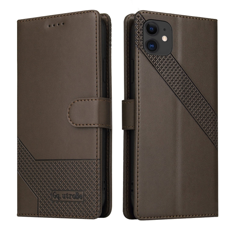 For iPhone 11 GQUTROBE Skin Feel Magnetic Leather Phone Case
