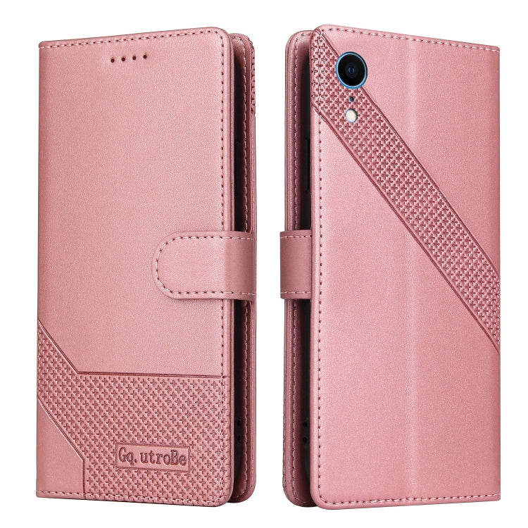For iPhone XR GQUTROBE Skin Feel Magnetic Leather Phone Case