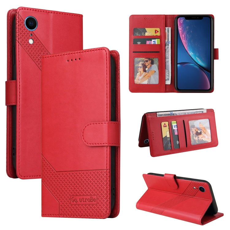 For iPhone XR GQUTROBE Skin Feel Magnetic Leather Phone Case