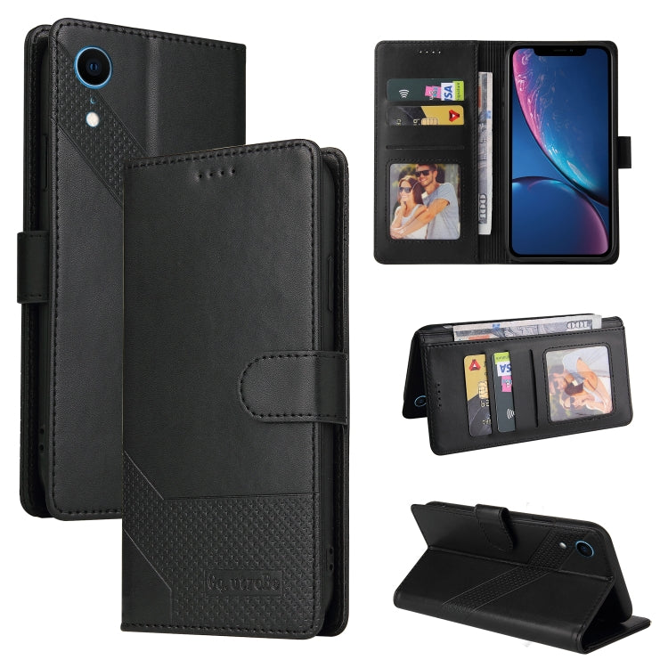 For iPhone XR GQUTROBE Skin Feel Magnetic Leather Phone Case
