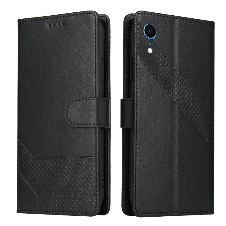 For iPhone XR GQUTROBE Skin Feel Magnetic Leather Phone Case