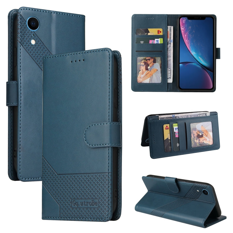 For iPhone XR GQUTROBE Skin Feel Magnetic Leather Phone Case