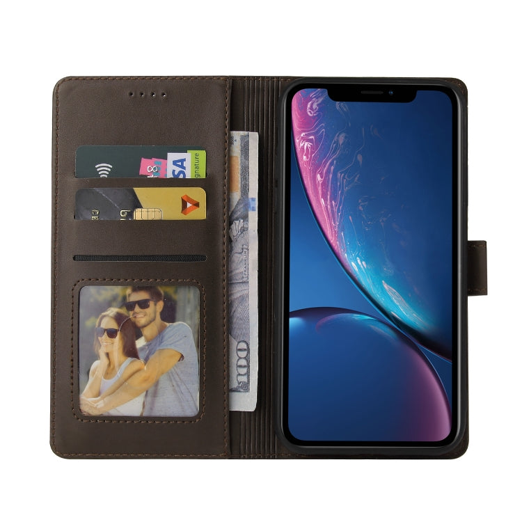 For iPhone XR GQUTROBE Skin Feel Magnetic Leather Phone Case