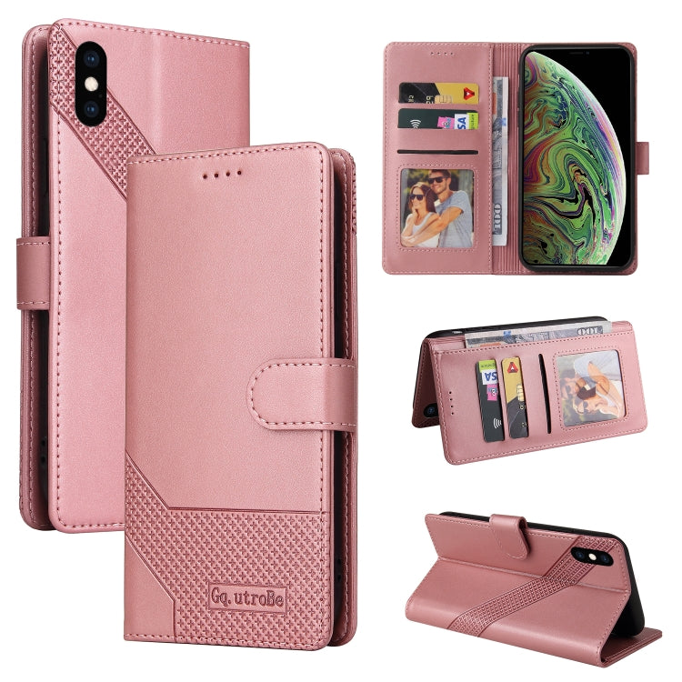 For iPhone XS Max GQUTROBE Skin Feel Magnetic Leather Phone Case