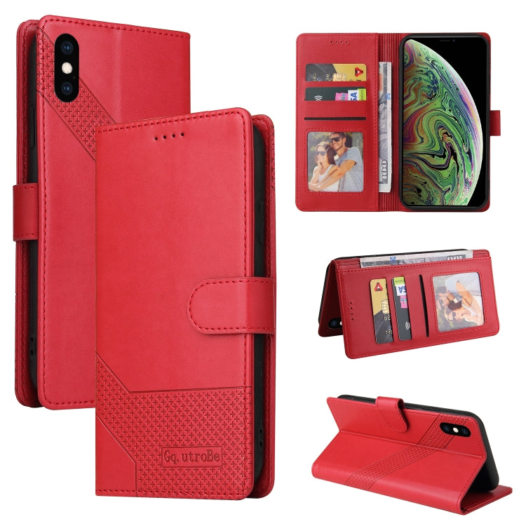 For iPhone XS Max GQUTROBE Skin Feel Magnetic Leather Phone Case