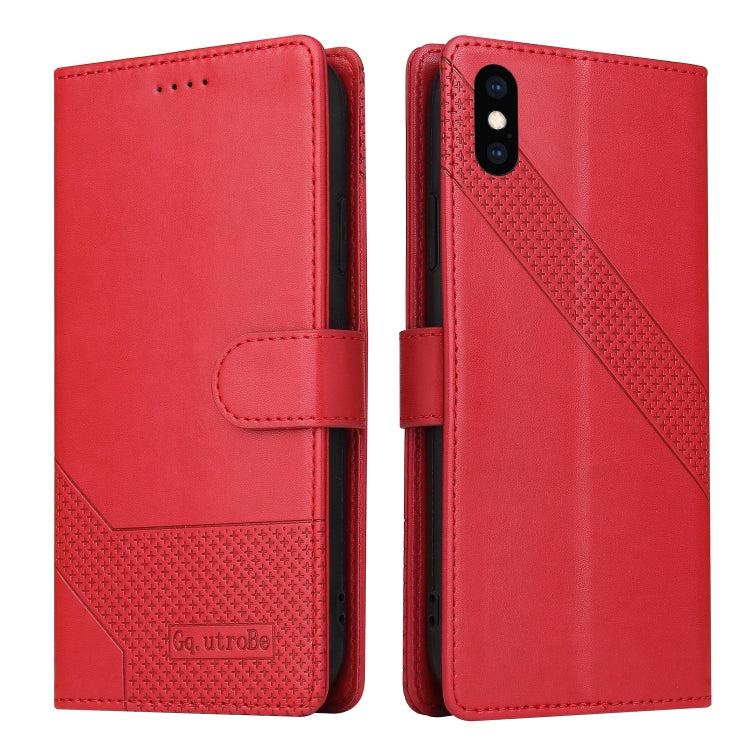 For iPhone XS Max GQUTROBE Skin Feel Magnetic Leather Phone Case