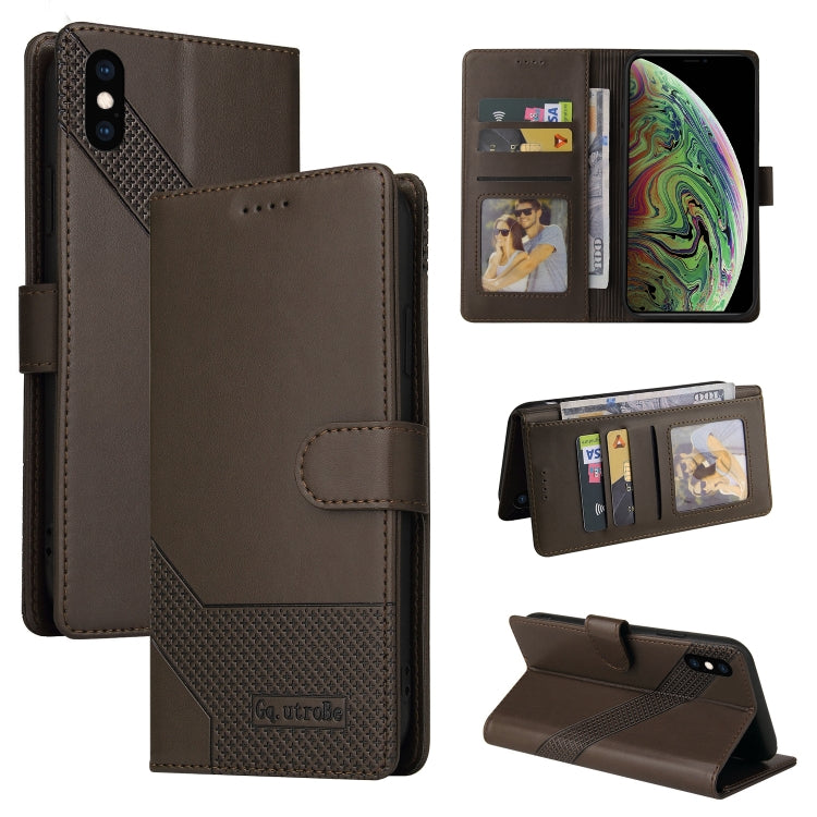 For iPhone XS Max GQUTROBE Skin Feel Magnetic Leather Phone Case