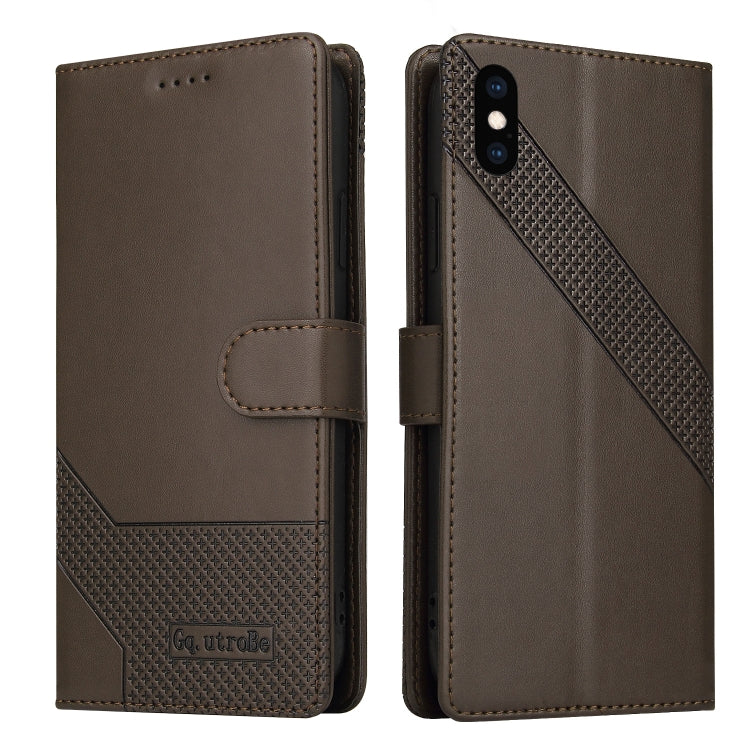 For iPhone XS Max GQUTROBE Skin Feel Magnetic Leather Phone Case