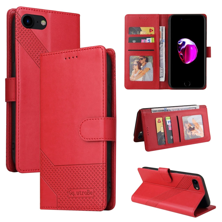 For iPhone SE 2022 / SE 2020 / 8 / 7 GQUTROBE Skin Feel Magnetic Leather Phone Case