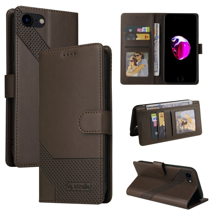 For iPhone SE 2022 / SE 2020 / 8 / 7 GQUTROBE Skin Feel Magnetic Leather Phone Case