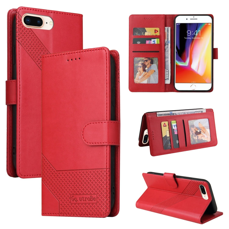 GQUTROBE Skin Feel Magnetic Leather Phone Case For iPhone 8 Plus / 7 Plus