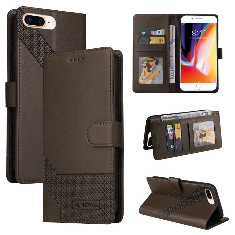GQUTROBE Skin Feel Magnetic Leather Phone Case For iPhone 8 Plus / 7 Plus