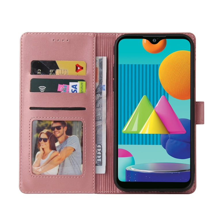 For Samsung Galaxy A02 GQUTROBE Skin Feel Magnetic Leather Phone Case