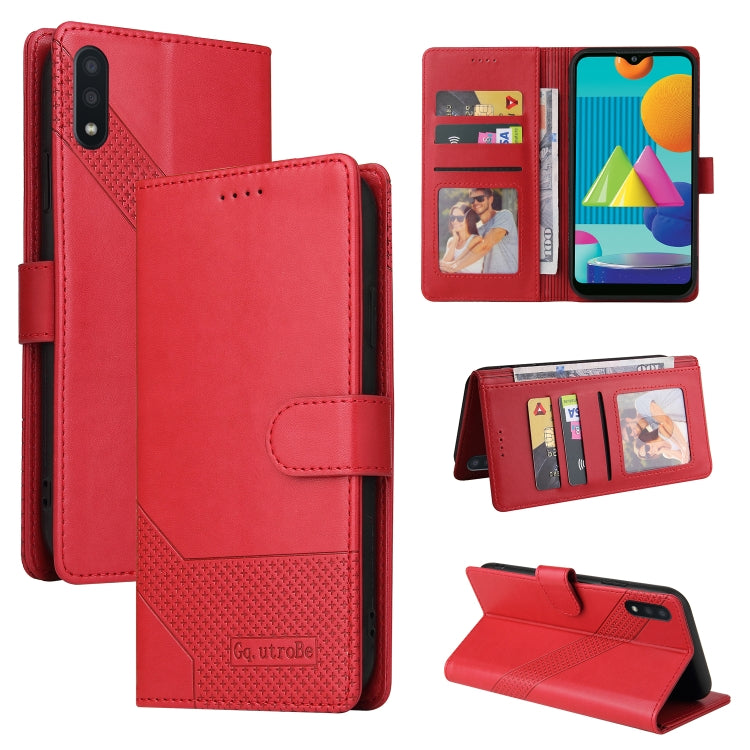 For Samsung Galaxy A02 GQUTROBE Skin Feel Magnetic Leather Phone Case