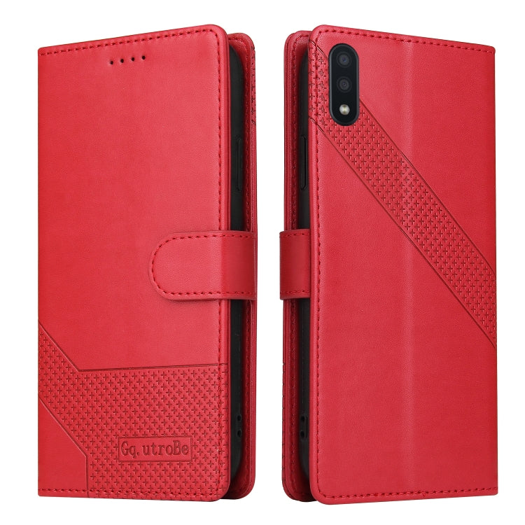 For Samsung Galaxy A02 GQUTROBE Skin Feel Magnetic Leather Phone Case