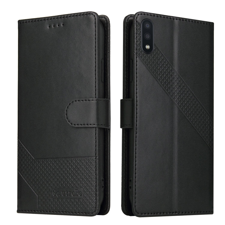 For Samsung Galaxy A02 GQUTROBE Skin Feel Magnetic Leather Phone Case