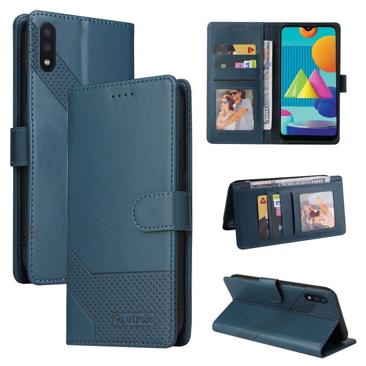 For Samsung Galaxy A02 GQUTROBE Skin Feel Magnetic Leather Phone Case