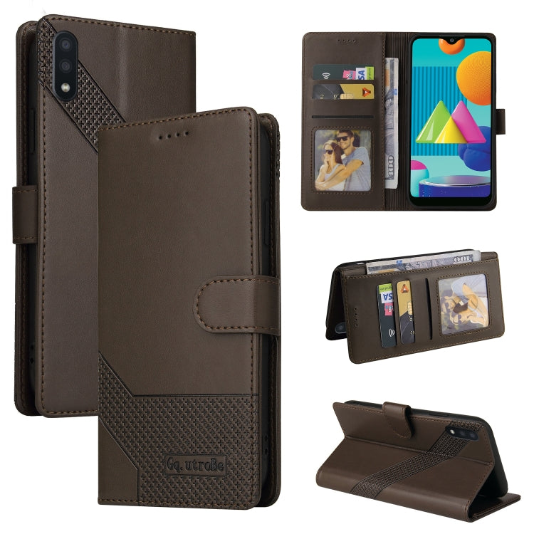 For Samsung Galaxy A02 GQUTROBE Skin Feel Magnetic Leather Phone Case