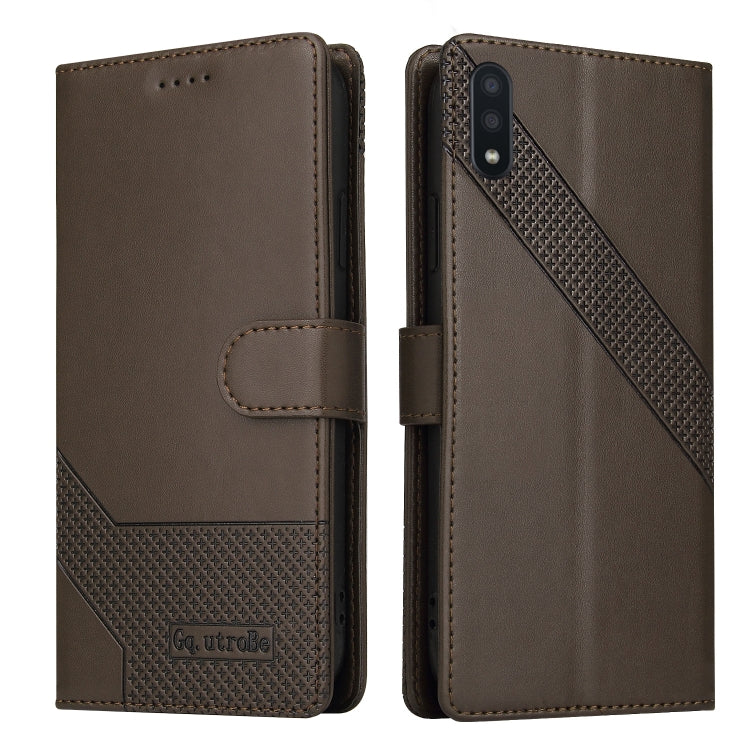 For Samsung Galaxy A02 GQUTROBE Skin Feel Magnetic Leather Phone Case