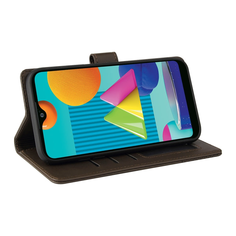 For Samsung Galaxy A02 GQUTROBE Skin Feel Magnetic Leather Phone Case