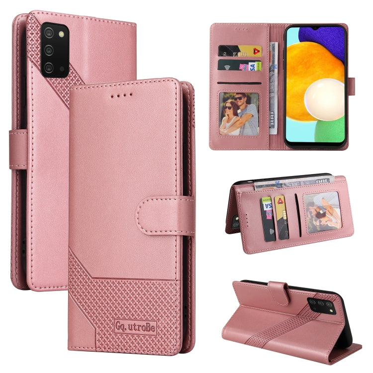 For Samsung Galaxy A03s GQUTROBE Skin Feel Magnetic Leather Phone Case