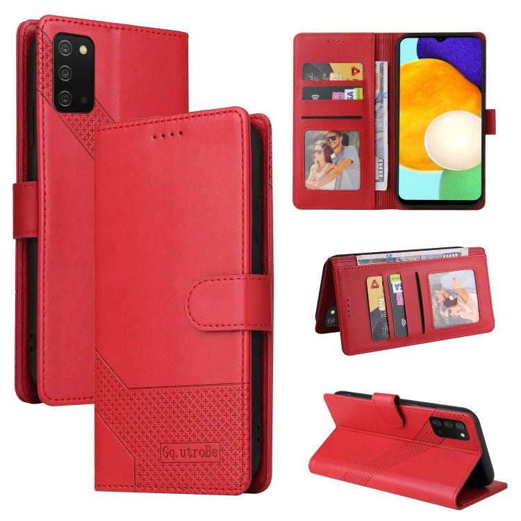 For Samsung Galaxy A03s GQUTROBE Skin Feel Magnetic Leather Phone Case