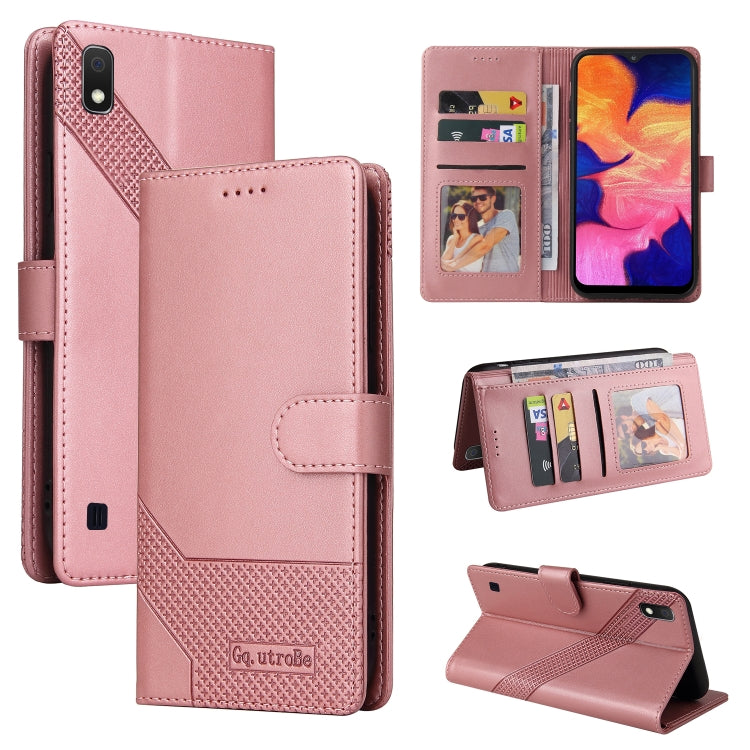 For Samsung Galaxy A10 GQUTROBE Skin Feel Magnetic Leather Phone Case
