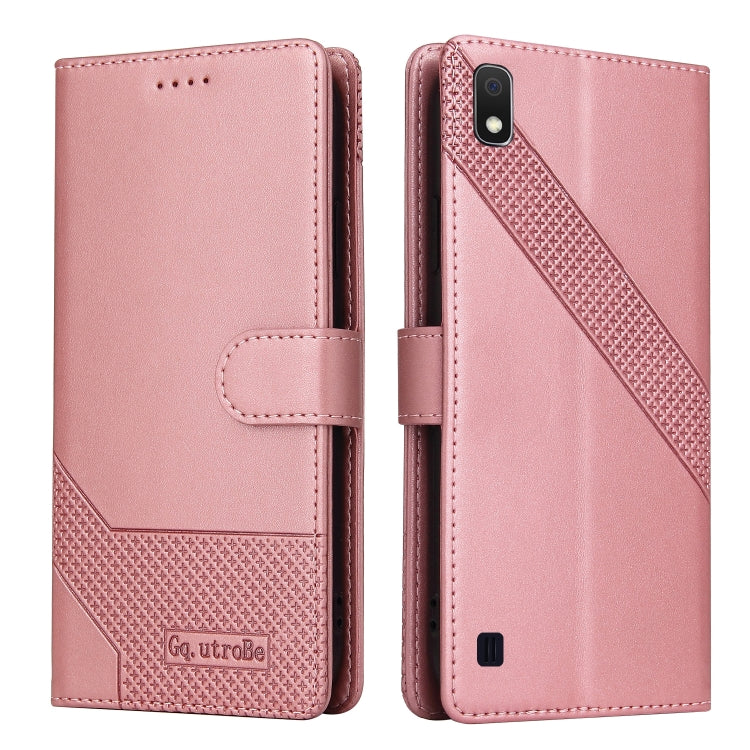 For Samsung Galaxy A10 GQUTROBE Skin Feel Magnetic Leather Phone Case