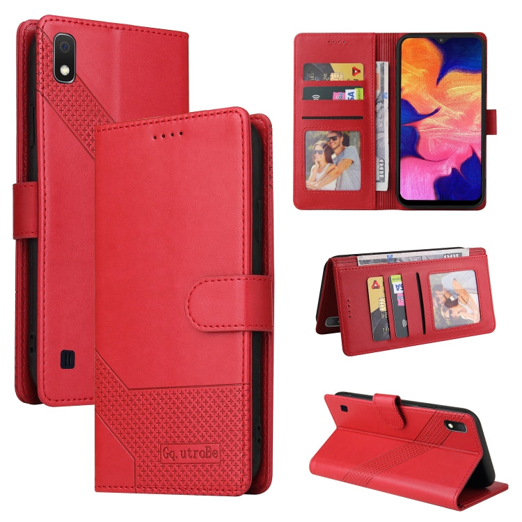 For Samsung Galaxy A10 GQUTROBE Skin Feel Magnetic Leather Phone Case