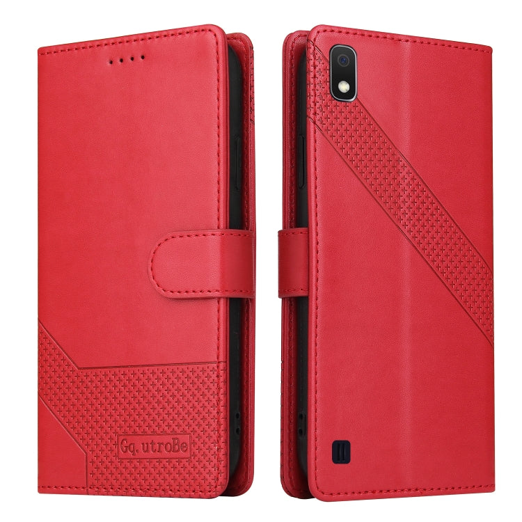 For Samsung Galaxy A10 GQUTROBE Skin Feel Magnetic Leather Phone Case