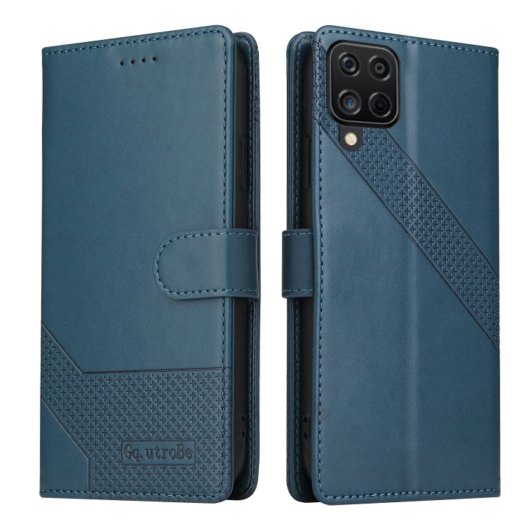 For Samsung Galaxy A12 GQUTROBE Skin Feel Magnetic Leather Phone Case