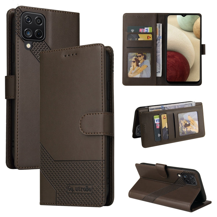 For Samsung Galaxy A12 GQUTROBE Skin Feel Magnetic Leather Phone Case