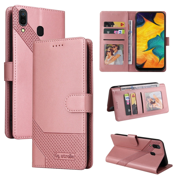 For Samsung Galaxy A20 / A30 GQUTROBE Skin Feel Magnetic Leather Phone Case