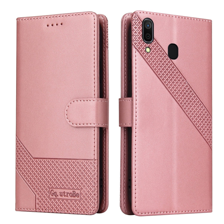 For Samsung Galaxy A20 / A30 GQUTROBE Skin Feel Magnetic Leather Phone Case
