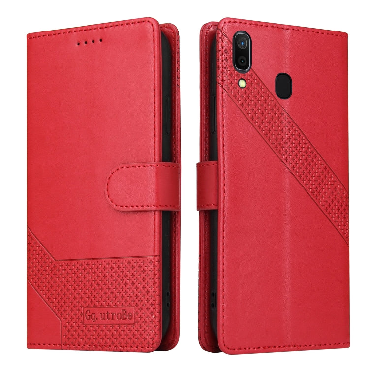 For Samsung Galaxy A20 / A30 GQUTROBE Skin Feel Magnetic Leather Phone Case