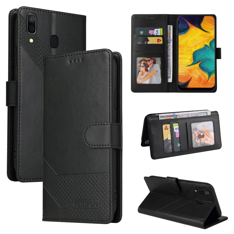For Samsung Galaxy A20 / A30 GQUTROBE Skin Feel Magnetic Leather Phone Case
