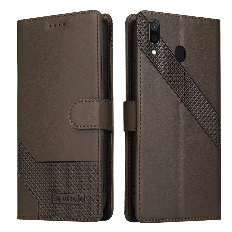 For Samsung Galaxy A20 / A30 GQUTROBE Skin Feel Magnetic Leather Phone Case