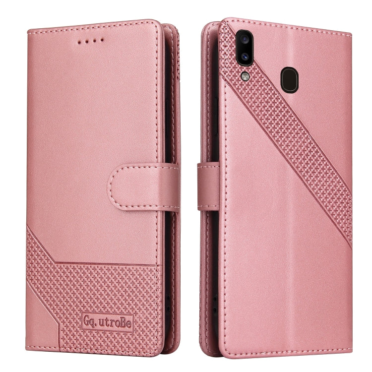 For Samsung Galaxy A20e GQUTROBE Skin Feel Magnetic Leather Phone Case