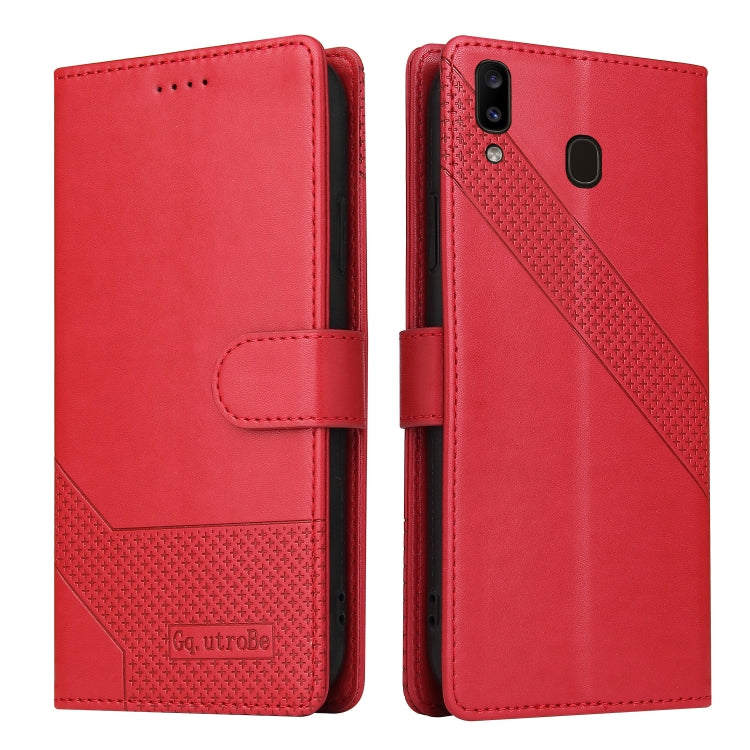For Samsung Galaxy A20e GQUTROBE Skin Feel Magnetic Leather Phone Case