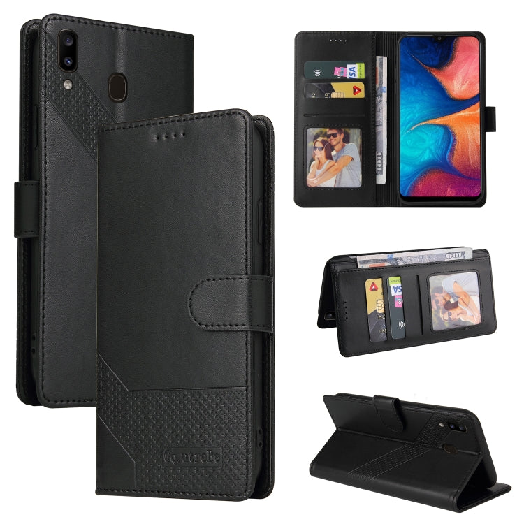 For Samsung Galaxy A20e GQUTROBE Skin Feel Magnetic Leather Phone Case